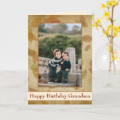 ハッピーバースデーおばあちゃん秋テーマ カード (黄色い花)