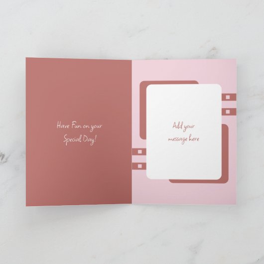 ハッピーバースデーおばあちゃん6枚の写真ピンクのサーモンを追加 カード (内部)