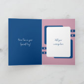 ハッピーバースデーおばあちゃん6枚の青いピンクの写真を追加 カード (内部)