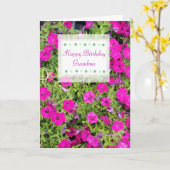 ハッピーバースデーおばあカスタムちゃんカーかわいらしド花 カード (黄色い花)