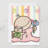 ハッピーバースデーおめでとう 女の子の誕生日パーティーへの招待 招待状 (裏面)