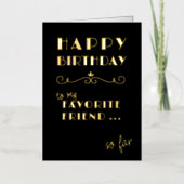 ハッピーバースデーおもしろいお気に入りのの文字体裁 箔グリーティングカード (正面)