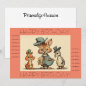 ハッピーバースデーおもしろいかわいい動物の通販 シーズンカード (正面/裏面)
