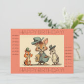 ハッピーバースデーおもしろいかわいい動物の通販 シーズンカード (スタンド正面)