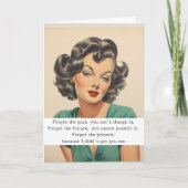 ハッピーバースデーおもしろいことわざレトロ女性 カード (正面)