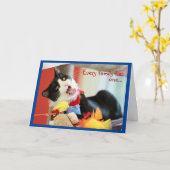 ハッピーバースデーおもしろいの家族 カード (黄色い花)