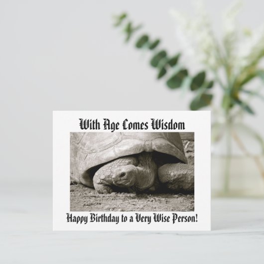 ハッピーバースデーおもしろいはがき(旧亀つき)。 ポストカード (スタンド正面)