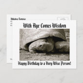 ハッピーバースデーおもしろいはがき(旧亀つき)。 ポストカード (正面/裏面)