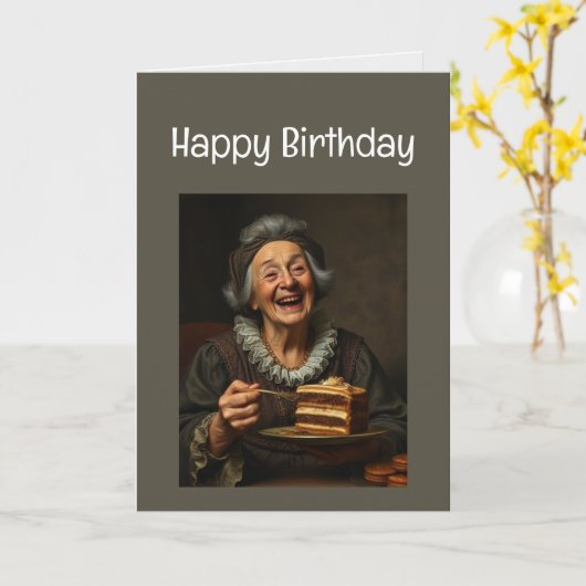 ハッピーバースデーおもしろいは君の年齢に関する カード (黄色い花)