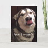 ハッピーバースデーおもしろいアラスカンマラムートドッグ カード (正面)