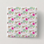 ハッピーバースデーおもしろいカップケーキサプライズボタン 缶バッジ (正面)