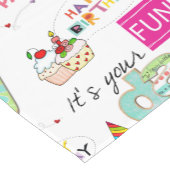 ハッピーバースデーおもしろいカップケーキショートテーブルランナー ショートテーブルランナー (コーナー)