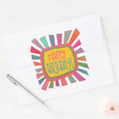 ハッピーバースデーおもしろいカラフルトレンディー吸光度 スクエアシール (封筒)