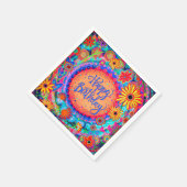 ハッピーバースデーおもしろいカラフルフローラ検査 スタンダードカクテルナプキン (角)