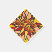 ハッピーバースデーおもしろいカラフル漫画帳 スタンダードカクテルナプキン (角)