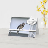 ハッピーバースデーおもしろいカード – Blue Jay誕生日カード カード (黄色い花)