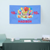 ハッピーバースデーおもしろいキッズバナー名と年齢の追加 横断幕 (トレードショー)