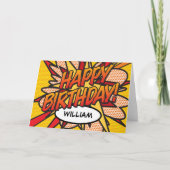 ハッピーバースデーおもしろいクール漫画帳 カード (正面)