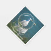 ハッピーバースデーおもしろいシーガル スタンダードランチョンナプキン (角)