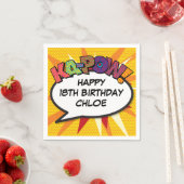 ハッピーバースデーおもしろいパーソナライズされた音声バブル スタンダードカクテルナプキン (インサイチュ)