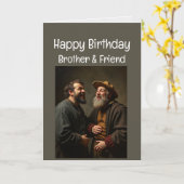 ハッピーバースデーおもしろいブラザー&フレンド カード (黄色い花)