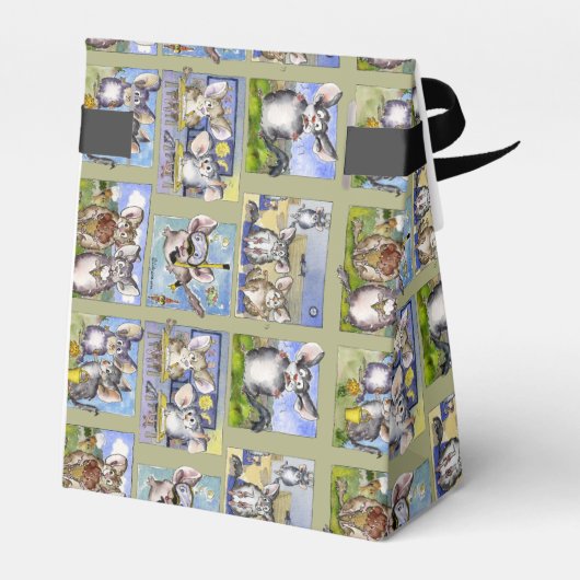 ハッピーバースデーおもしろいマンガチンチラス紙ボックス フェイバーボックス (裏面サイド)