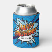 ハッピーバースデーおもしろいモダンブパーソナライズされたルー 缶クーラー (缶正面)