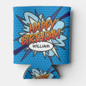 ハッピーバースデーおもしろいモダンブパーソナライズされたルー 缶クーラー (正面)