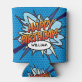 ハッピーバースデーおもしろいモダンブパーソナライズされたルー 缶クーラー (裏面)