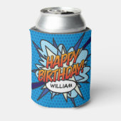 ハッピーバースデーおもしろいモダンブパーソナライズされたルー 缶クーラー (缶裏面)