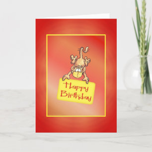 ハッピーバースデーおもしろいモンキーカード カード
