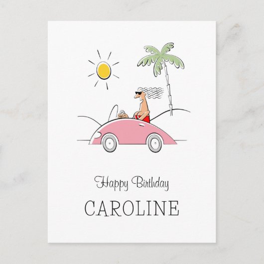 ハッピーバースデーおもしろいユーモアのある葉書 ポストカード (正面)