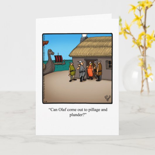 ハッピーバースデーおもしろいユーモア用グリーティングカード カード (黄色い花)