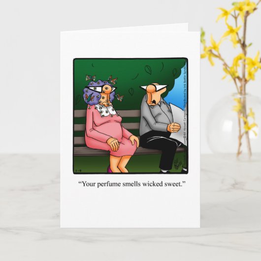 ハッピーバースデーおもしろいユーモア用グリーティングカード カード (黄色い花)