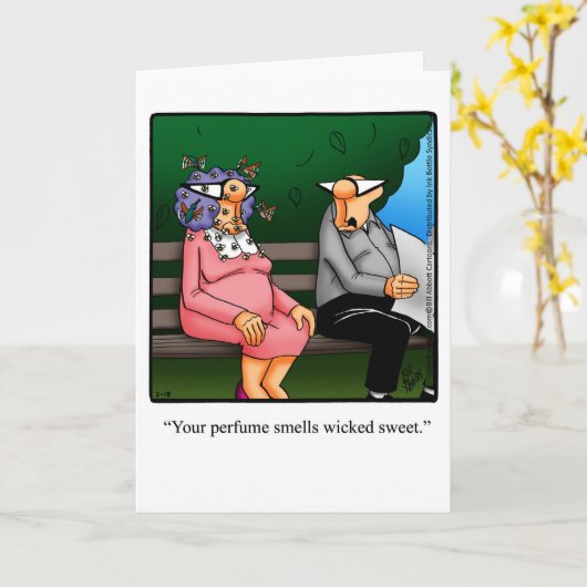 ハッピーバースデーおもしろいユーモア用グリーティングカード カード (黄色い花)