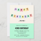 ハッピーバースデーおもしろいユーモア43歳の誕生日 招待状 (正面)