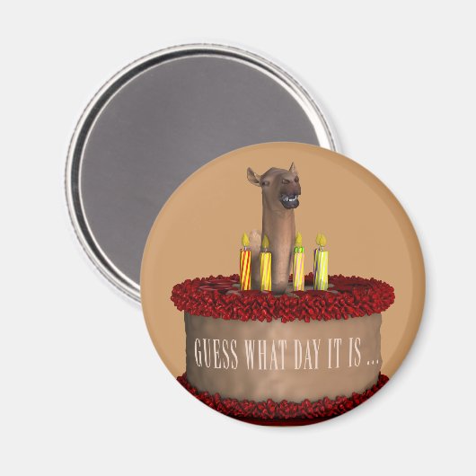 ハッピーバースデーおもしろいラクメル マグネット (正面/裏面)