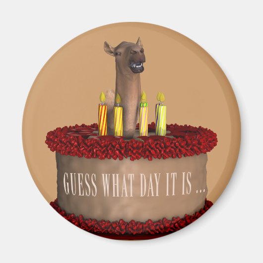 ハッピーバースデーおもしろいラクメル マグネット (正面)