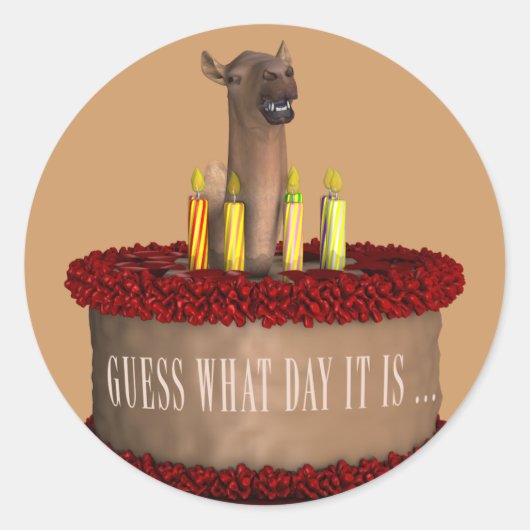 ハッピーバースデーおもしろいラクメル ラウンドシール (正面)