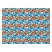 ハッピーバースデーおもしろいレトロ漫画帳 テーブルクロス (正面(横))