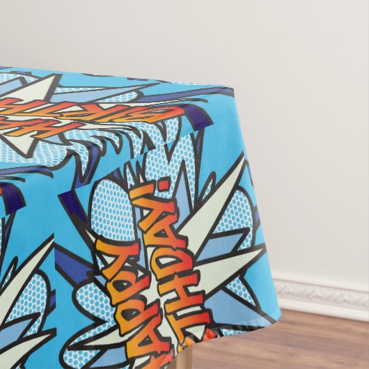 ハッピーバースデーおもしろいレトロ漫画帳 テーブルクロス (インサイチュ)