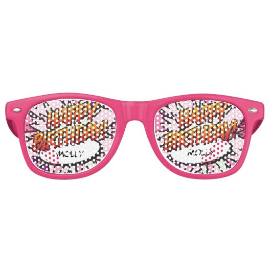 ハッピーバースデーおもしろいレトロ漫画帳 レトロサングラス (正面)