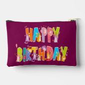 ハッピーバースデーおもしろい猫好きデイお祝い アクセサリーポーチ (裏面)
