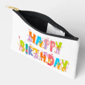ハッピーバースデーおもしろい猫好きデイお祝い アクセサリーポーチ (見開き)