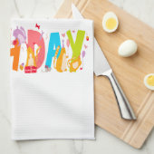 ハッピーバースデーおもしろい猫好きデイお祝い キッチンタオル (四つ折り)