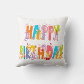 ハッピーバースデーおもしろい猫好きデイお祝い クッション (裏面)