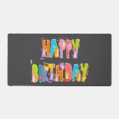 ハッピーバースデーおもしろい猫好きデイお祝い デスクマット (正面)