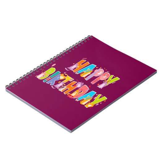 ハッピーバースデーおもしろい猫好きデイお祝い ノートブック (左側)