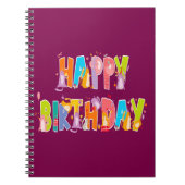 ハッピーバースデーおもしろい猫好きデイお祝い ノートブック (正面)