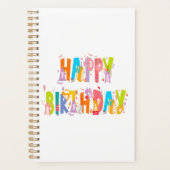 ハッピーバースデーおもしろい猫好きデイお祝い プランナー手帳 (正面)